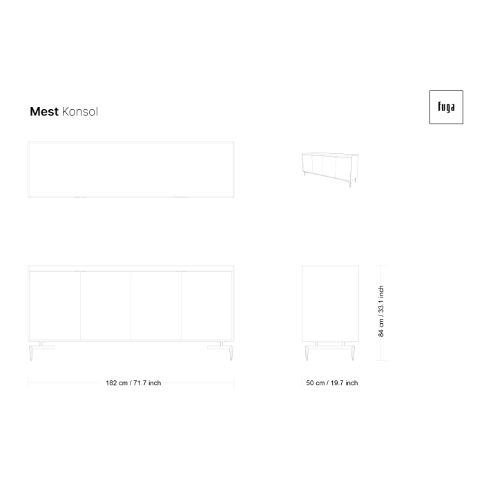 Комод MEST SIDEBOARD Natural walnut Marble Rivera Matte LK17 Brown 220X50X84 СМ. (FUG00041)