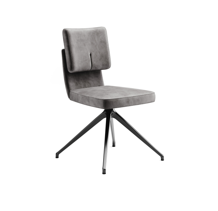 Стул крутящийся ALVA SWIVEL CHAIR DIVA ANTHRACITE  F101BLACK (ROM04059)