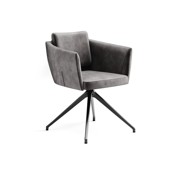 Стул крутящийся ALVA SWIVEL CHAIR DIVA ANTHRACITE  F101BLACK (ROM04058)