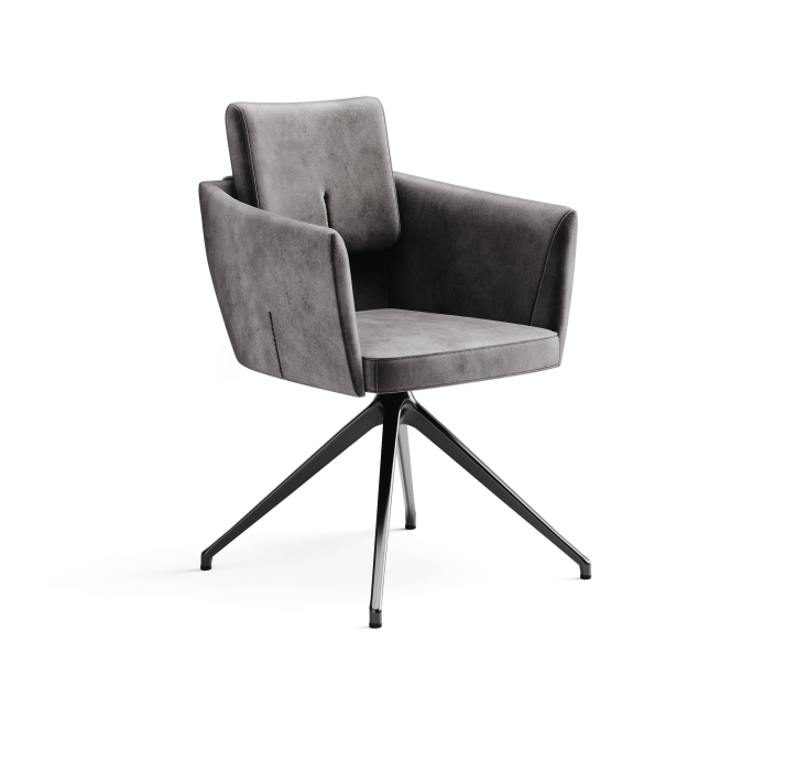 Стул крутящийся ALVA SWIVEL CHAIR DIVA ANTHRACITE  F101BLACK (ROM04058)