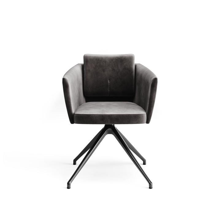 Стул крутящийся ALVA SWIVEL CHAIR DIVA ANTHRACITE  F101BLACK (ROM04058)