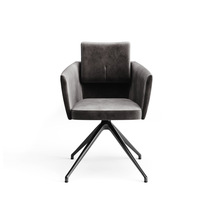 Стул крутящийся ALVA SWIVEL CHAIR DIVA ANTHRACITE  F101BLACK (ROM04058)
