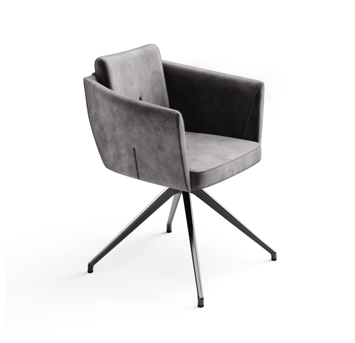 Стул крутящийся ALVA SWIVEL CHAIR DIVA ANTHRACITE  F101BLACK (ROM04058)