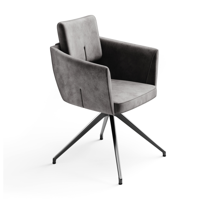 Стул крутящийся ALVA SWIVEL CHAIR DIVA ANTHRACITE  F101BLACK (ROM04058)