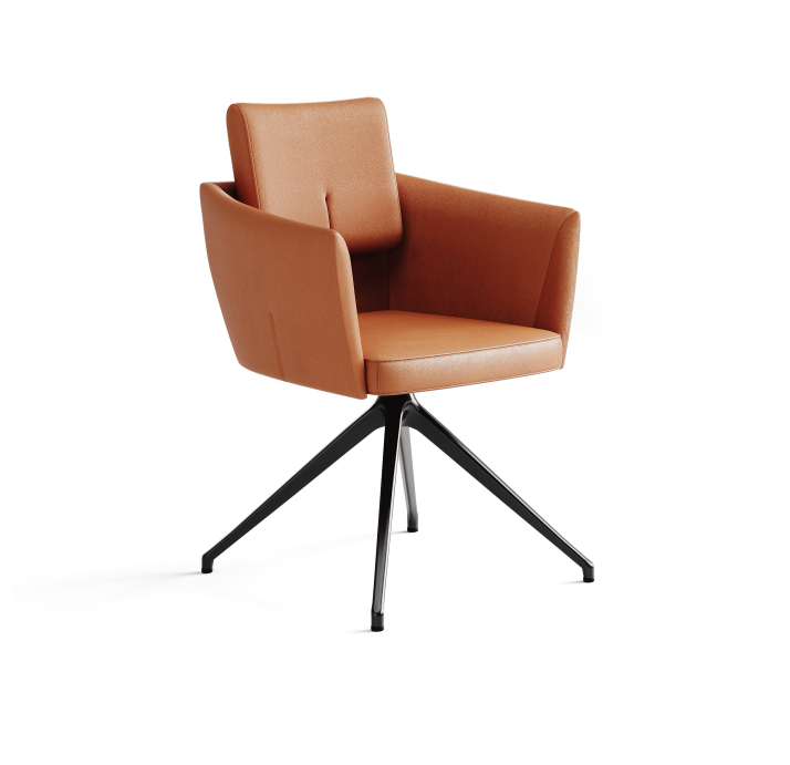 Стул крутящийся ALVA SWIVEL CHAIR MONTANA COGNAC  F101BLACK (ROM04060)