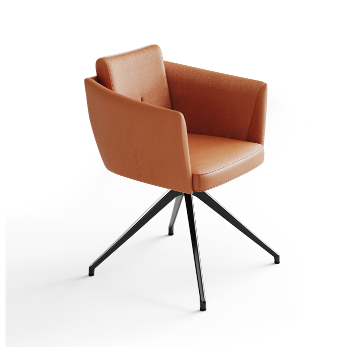 Стул крутящийся ALVA SWIVEL CHAIR MONTANA COGNAC  F101BLACK (ROM04060)