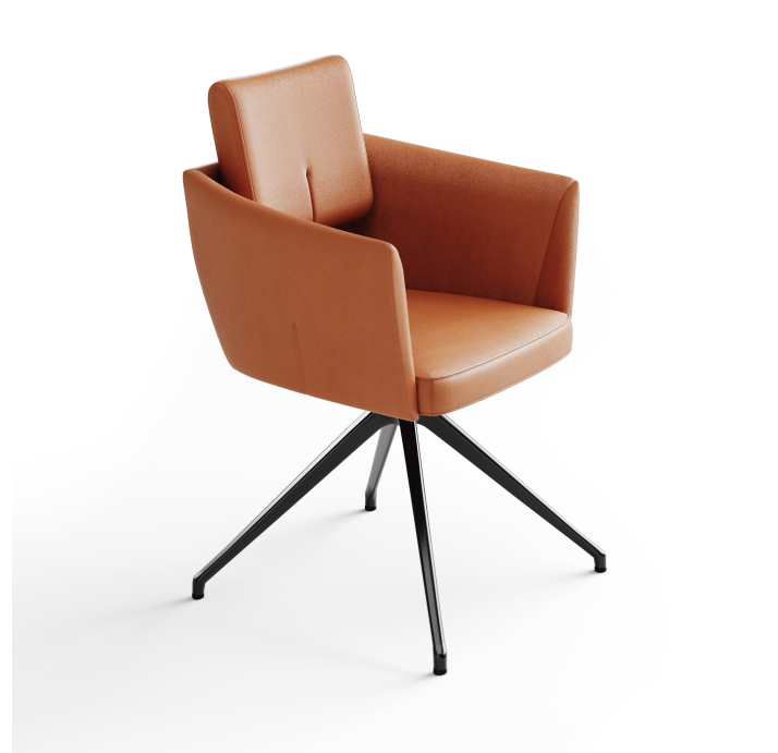 Стул крутящийся ALVA SWIVEL CHAIR MONTANA COGNAC  F101BLACK (ROM04060)