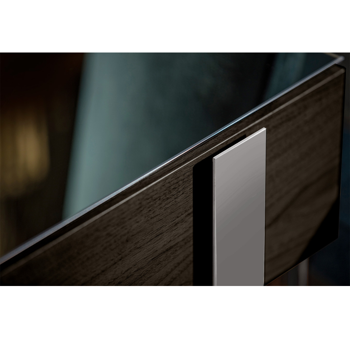 Тумба прикроватная INKA NIGHTSTAND LEFT MODULE Anthracite walnut veneer MIRROR PLAIN GLOSSY 63X45X44