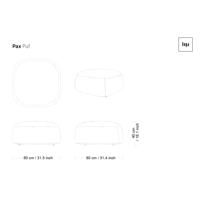 Пуф PAX POUF 103X103X41 см. LARIS LA1101 (FUG00117)