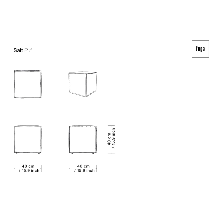 Пуф SALT POUF 40X40X40 см. ZUMRUT SHOKOLAT (FUG00116)