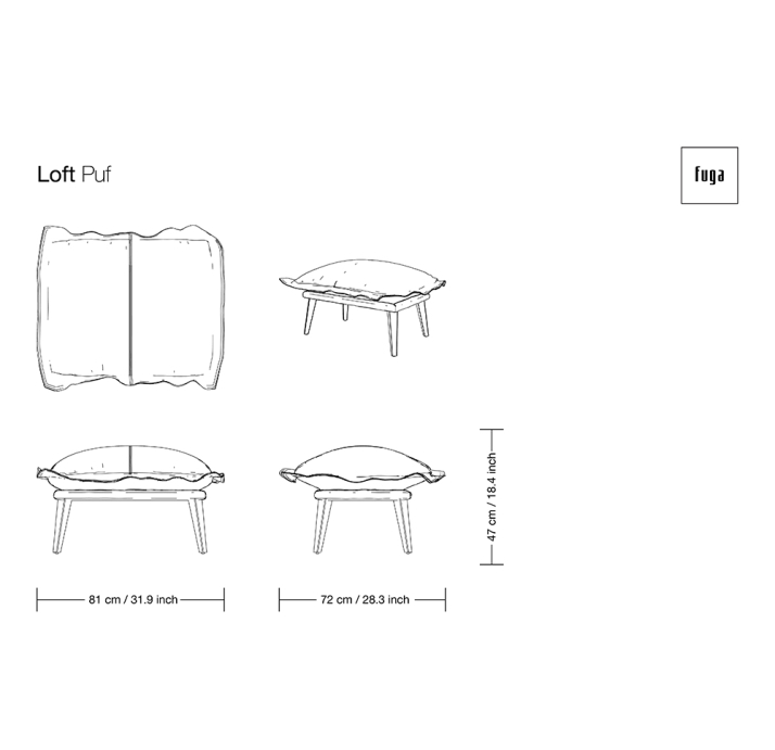Пуф LOFT POUF 81X72X47 см. VILYA VL1117 (FUG00125)