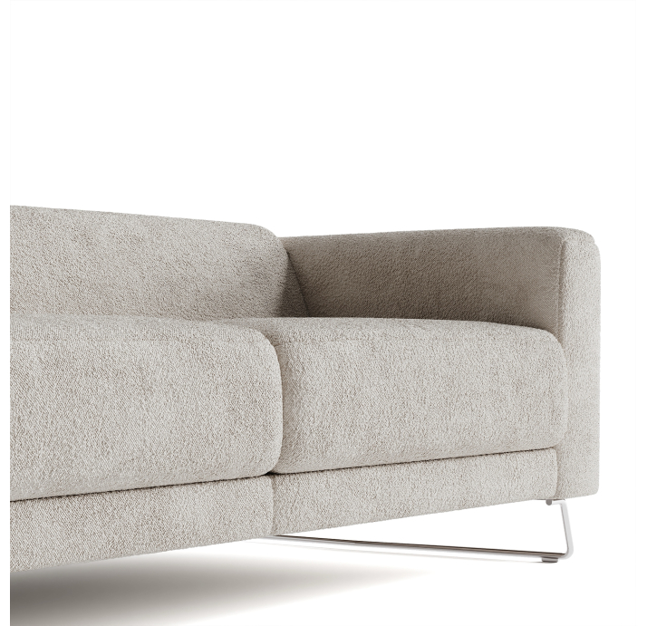 Диван MATHEO B100-280-100B/58/VIVA OFFWHITE/DYNASPRING/03BL/