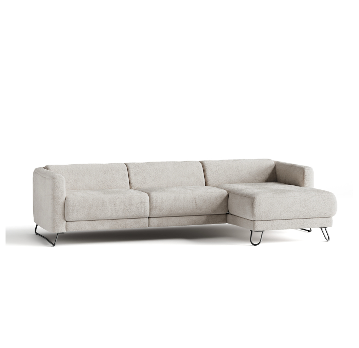 Диван MATHEO B100-300-220S/58/VIVA OFFWHITE/DYNASPRING/03BL/