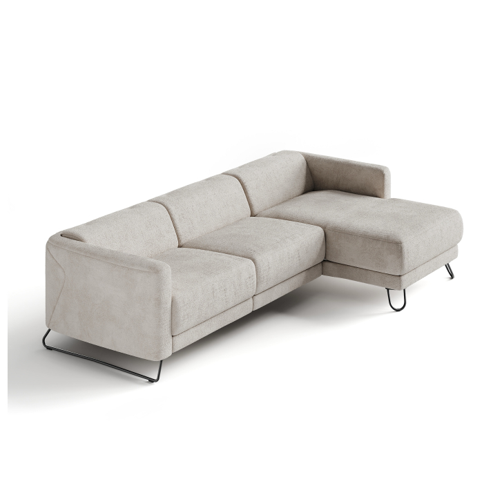 Диван MATHEO B100-300-220S/58/VIVA OFFWHITE/DYNASPRING/03BL/