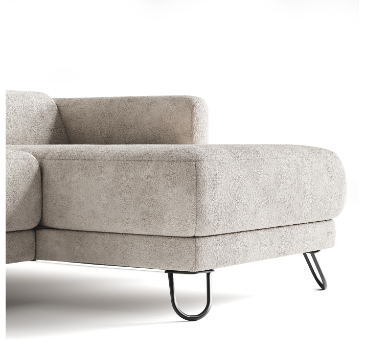 Диван MATHEO B100-300-220S/58/VIVA OFFWHITE/DYNASPRING/03BL/