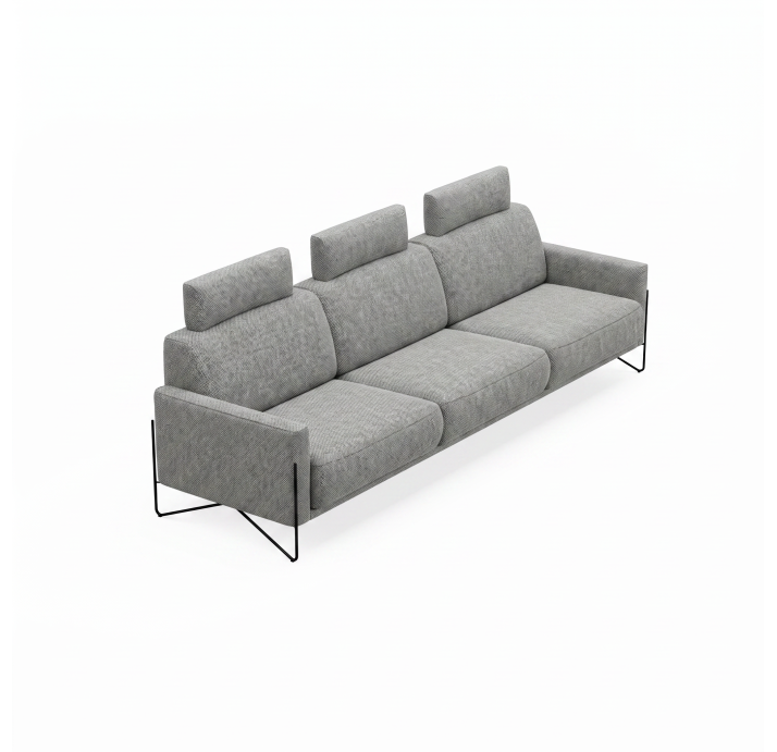 Диван MILLER B92-280-92B/58/AMIRI CARBON/BULTEX/01BL/E,E,E