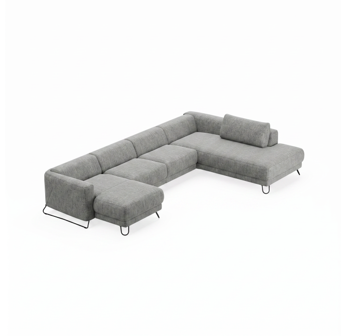 Диван MATHEO S220-400-167L/AMIRI CARBON/DYNASPRING/03BL/