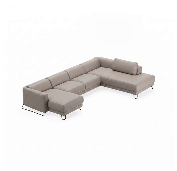 Диван MATHEO S220-400-167L/MONTANA PERLE/DYNASPRING/03BL/