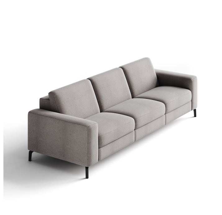 Диван CRISTALLO B100-280-100B/WEMBLEY PERLE/DYNASPRING/01BL/