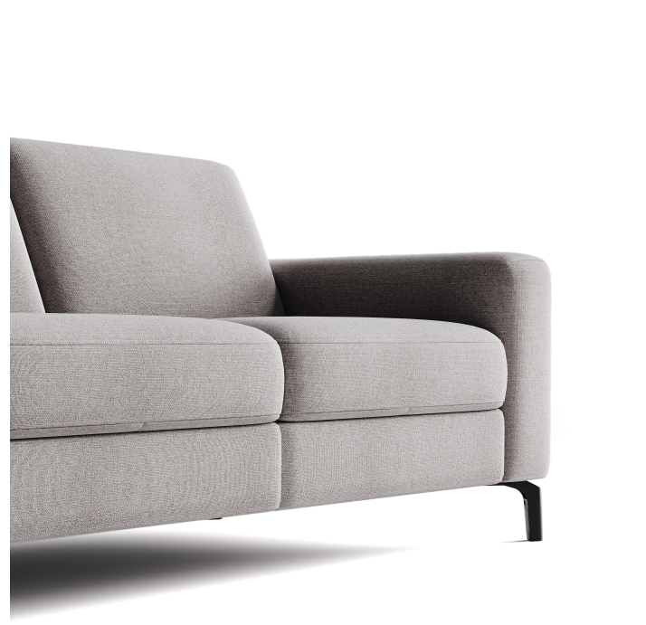 Диван CRISTALLO B100-280-100B/WEMBLEY PERLE/DYNASPRING/01BL/