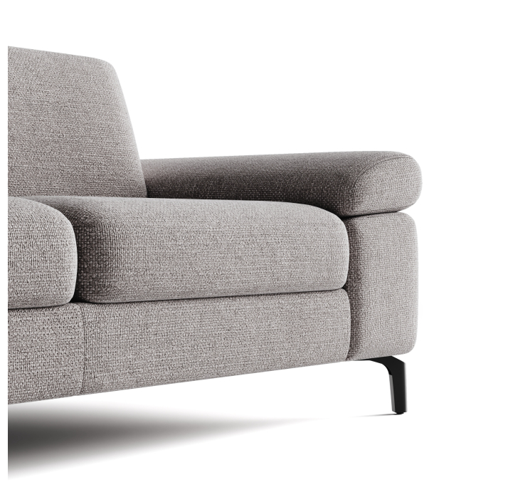 Диван TASMAN B93-280-93B/WEMBLEY PERLE/BULTEX/01 BLACK/