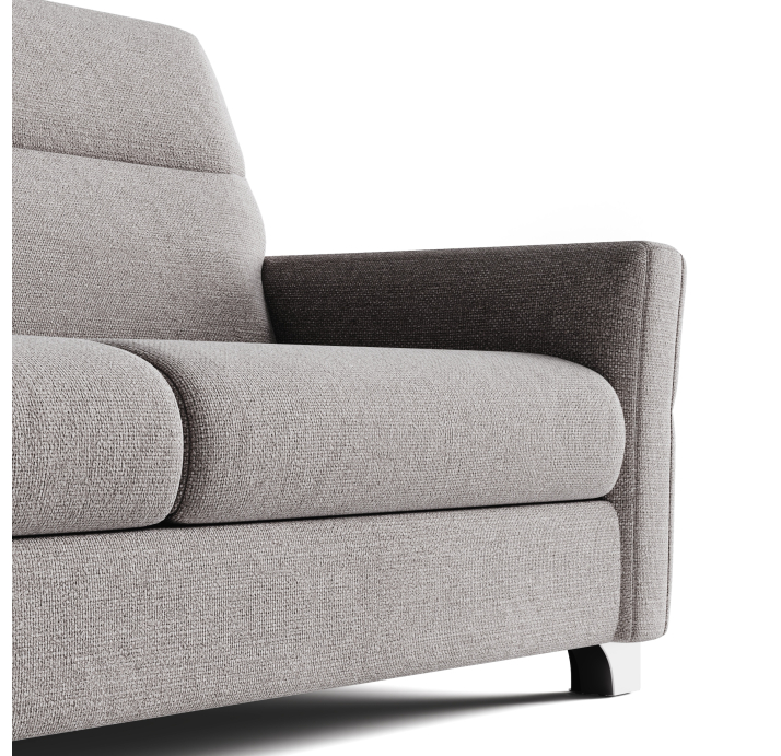 Диван EKLIPSO B96-220-96B/WEMBLEY PERLE/FORMATEX/BRUSHED/