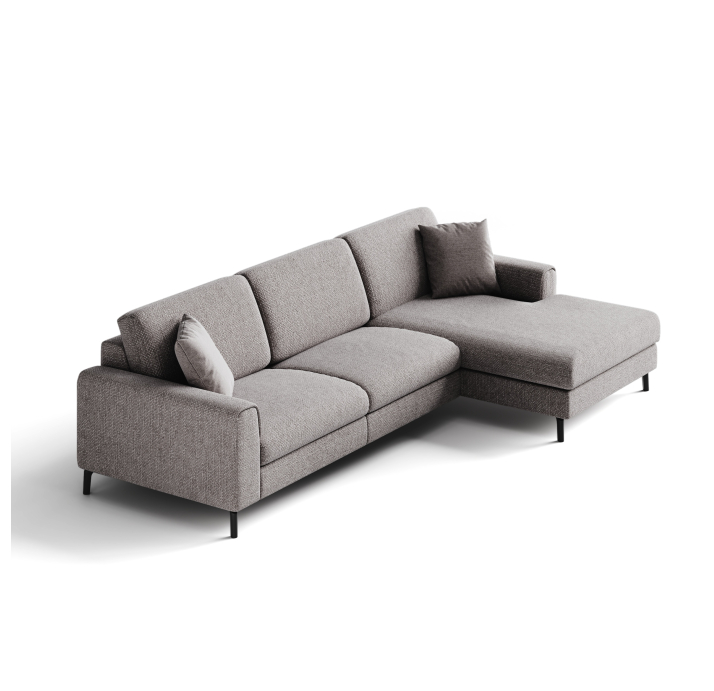 Диван FONTANE B100-300-167L/WEMBLEY PERLE/BULTEX/01 BLACK/