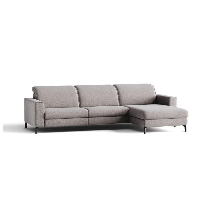 Диван FRATINO B101-300-163L/WEMBLEY PERLE/HR40/01 BLACK/E,E,E