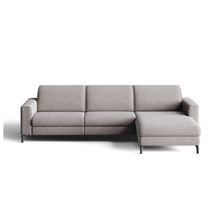 Диван FRATINO B101-300-163L/WEMBLEY PERLE/HR40/01 BLACK/E,E,E