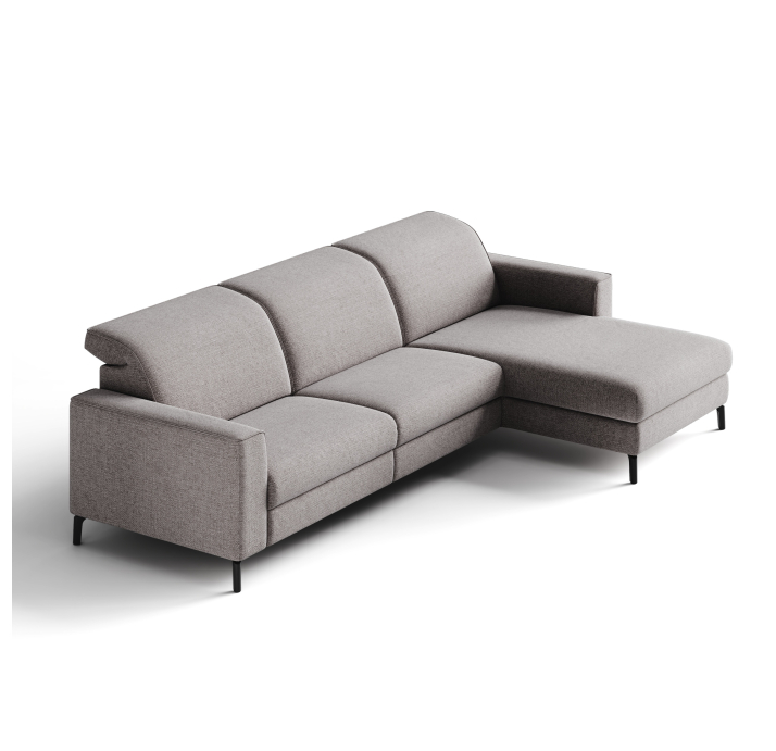 Диван FRATINO B101-300-163L/WEMBLEY PERLE/HR40/01 BLACK/E,E,E