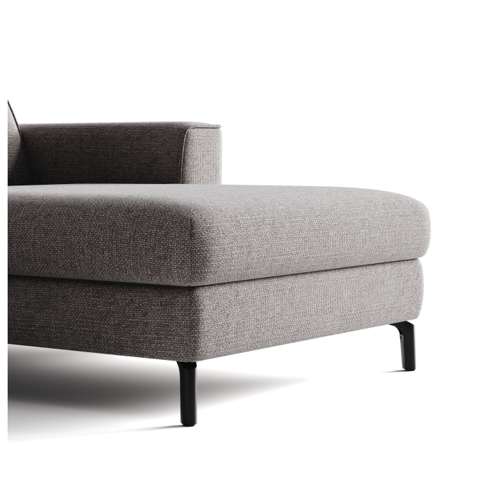 Диван FRATINO B101-300-163L/WEMBLEY PERLE/HR40/01 BLACK/E,E,E