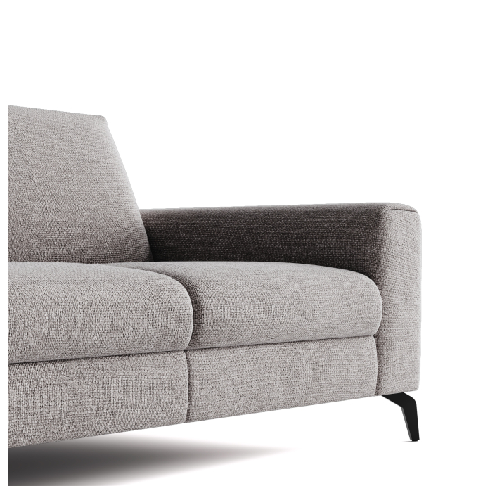 Диван DONATO B100-220-100B/WEMBLEY PERLE/VISCOTEX/01 BLACK/