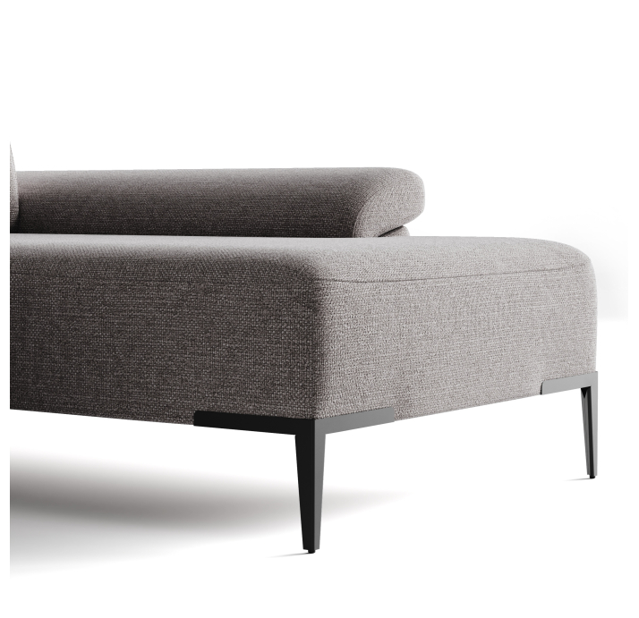 Диван WAVE B98-300-165L/WEMBLEY PERLE/BULTEX/01 BLACK/