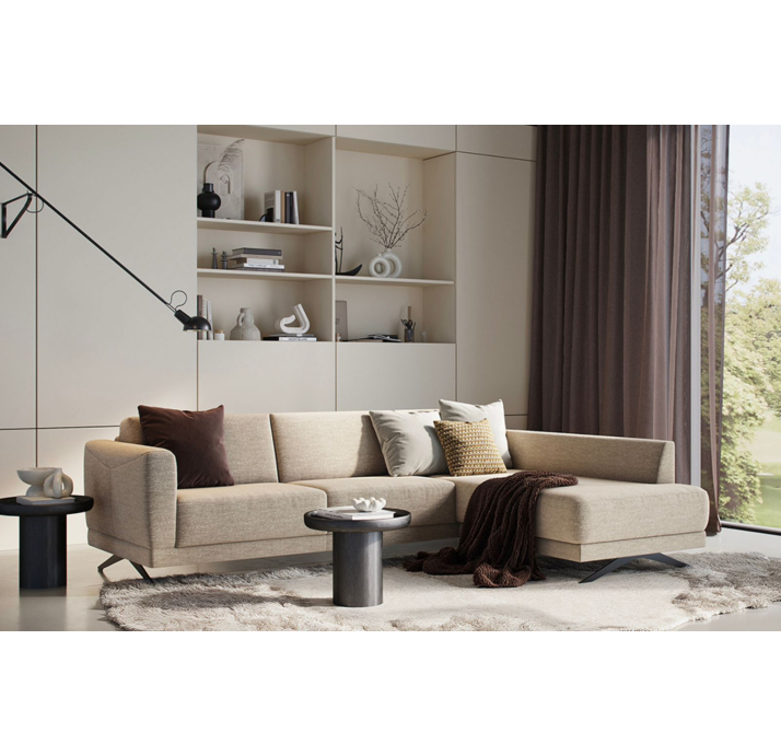 Диван NUBO B100-265-205S/57/LUANDO SILVER/FORMATEX/01BL BLACK/Se