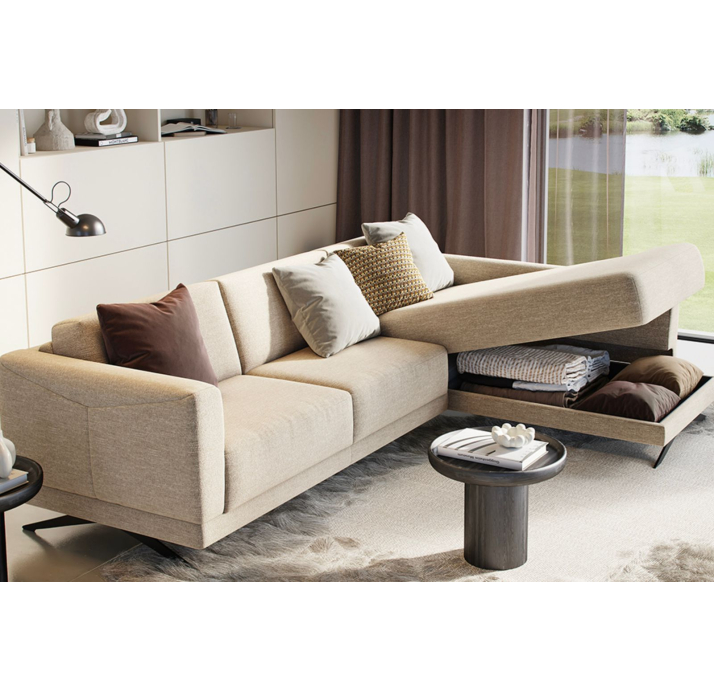 Диван NUBO B100-265-205S/57/LUANDO SILVER/FORMATEX/01BL BLACK/Se