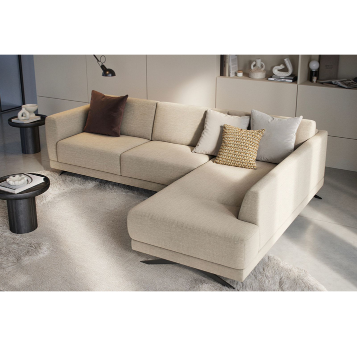 Диван NUBO B100-265-205S/57/LUANDO SILVER/FORMATEX/01BL BLACK/Se