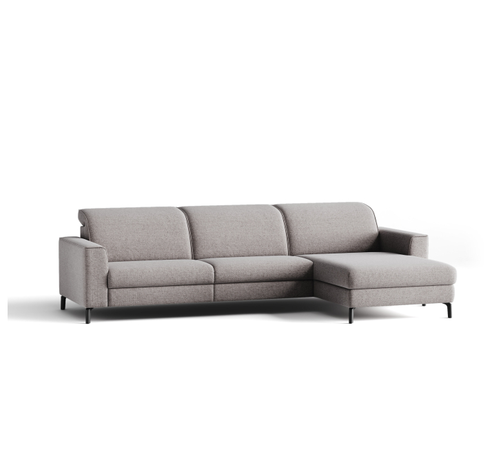 Диван FRATINO B101-300-163L/WEMBLEY PERLE/HR40/01 BLACK/R,E,E,E