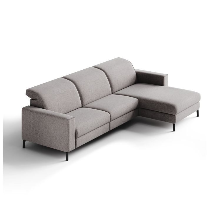 Диван FRATINO B101-300-163L/WEMBLEY PERLE/HR40/01 BLACK/R,E,E,E