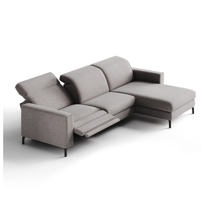 Диван FRATINO B101-300-163L/WEMBLEY PERLE/HR40/01 BLACK/R,E,E,E