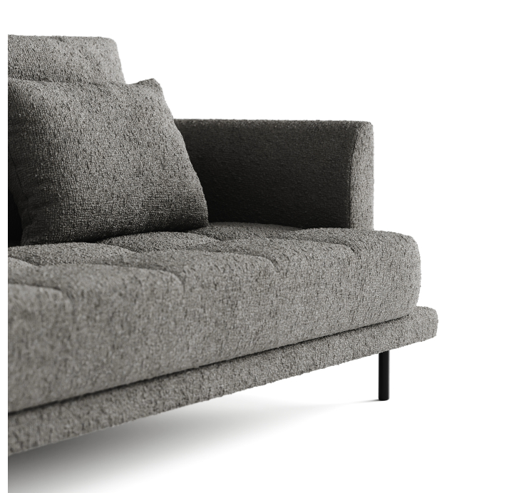 Диван LEMME -192-102B/STELLA Stella Crystal/Утопающий/h 17 металл/