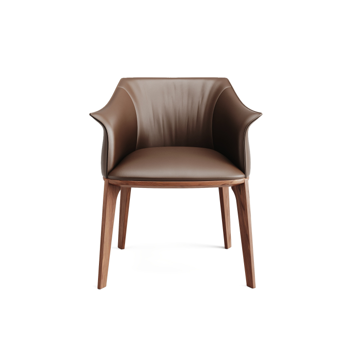 Стул интерьерный BUGATTI CHAIR КОЖА (Cat. D) VINTAGE BROWN  AMERICAN WALNUT (NRM05584)