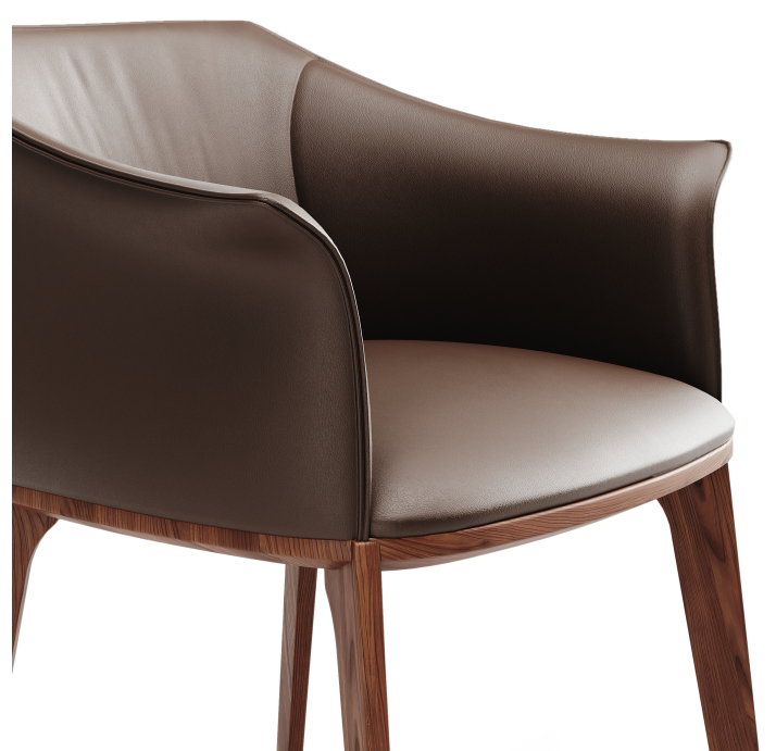 Стул интерьерный BUGATTI CHAIR КОЖА (Cat. D) VINTAGE BROWN  AMERICAN WALNUT (NRM05584)