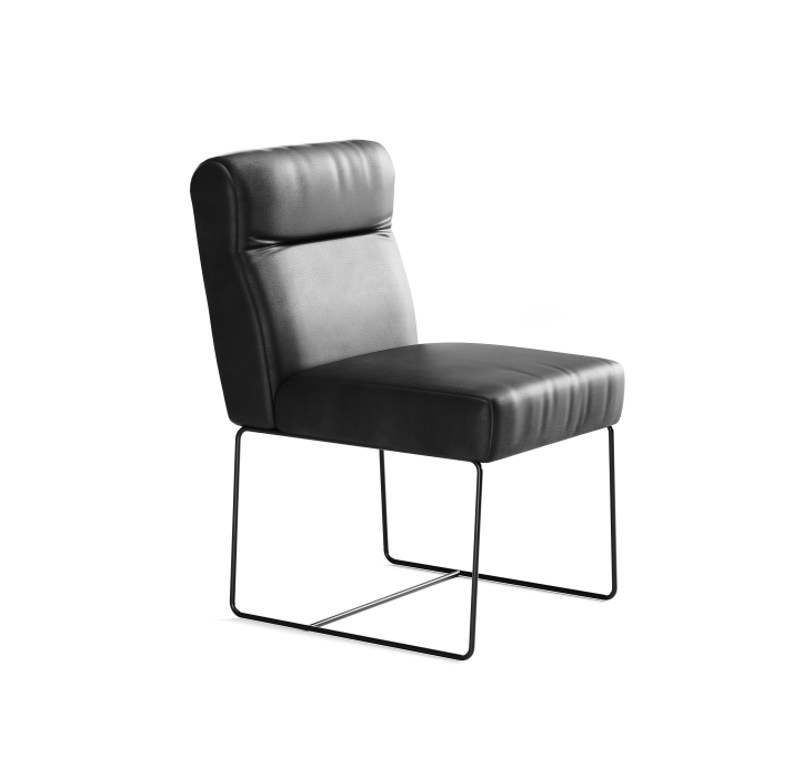 Стул интерьерный RALPH CHAIR КОЖА (Cat. E) TOUCH NERO  Черный (NRM05586)