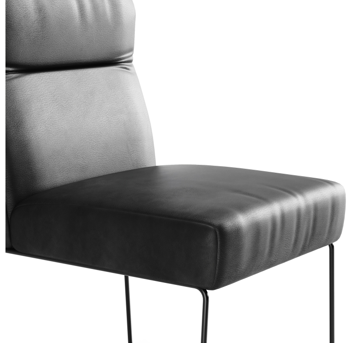 Стул интерьерный RALPH CHAIR КОЖА (Cat. E) TOUCH NERO  Черный (NRM05586)