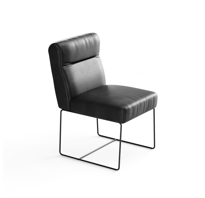 Стул интерьерный RALPH CHAIR КОЖА (Cat. E) TOUCH NERO  Черный (NRM05586)