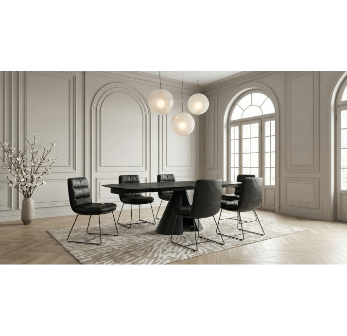 Стул интерьерный CLASS CHAIR КОЖА (Cat. D) OVIS BLACK LEATHER  Черный (NRM05585)