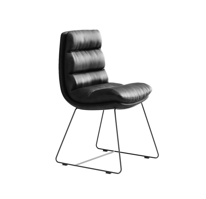 Стул интерьерный CLASS CHAIR КОЖА (Cat. D) OVIS BLACK LEATHER  Черный (NRM05585)