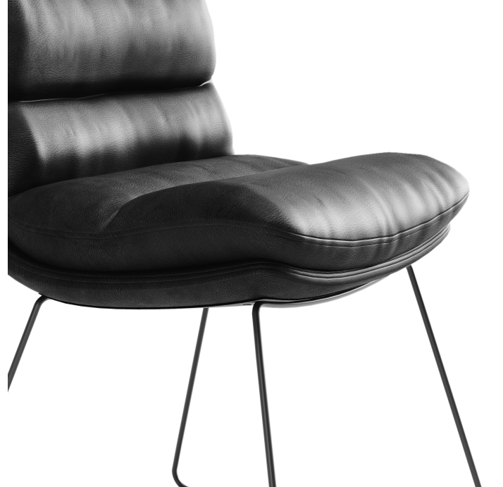 Стул интерьерный CLASS CHAIR КОЖА (Cat. D) OVIS BLACK LEATHER  Черный (NRM05585)