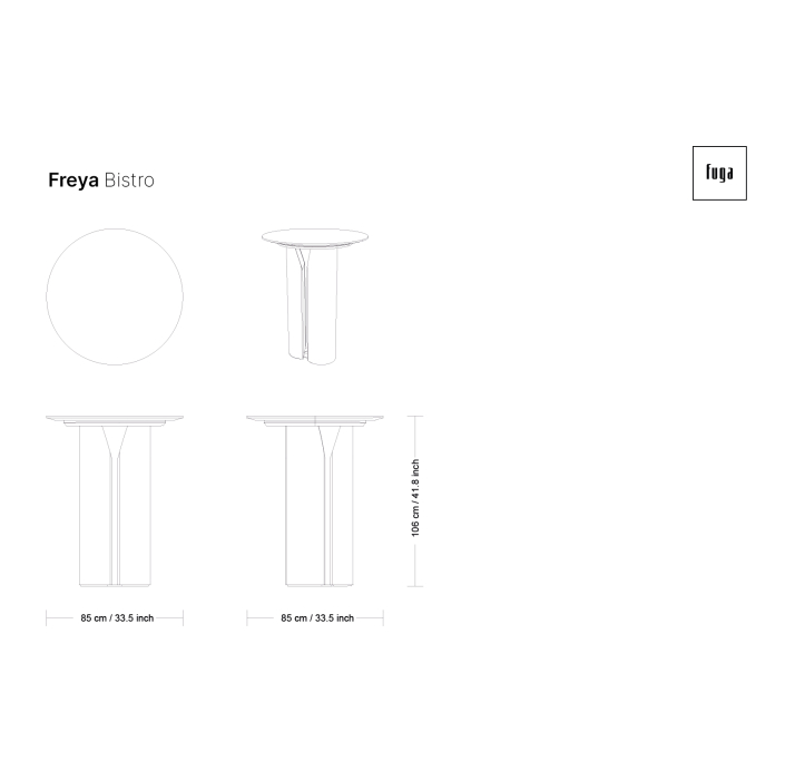 Стол обеденный FREYA BISTRO DINING TABLE Mat Persona 77 MARBLE AURA  85X85X105 СМ. (FUG00171)