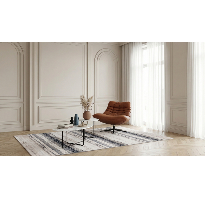 Кресло ALBERTA 87/Натуральная кожа GRANADA SAVANNAH/Черный/